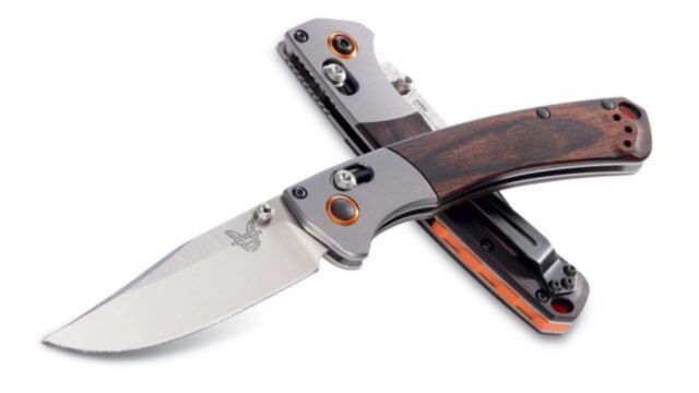 Benchmade – Mini Crooked River 15085 EDC Knife with Dark Brown Wood Handle